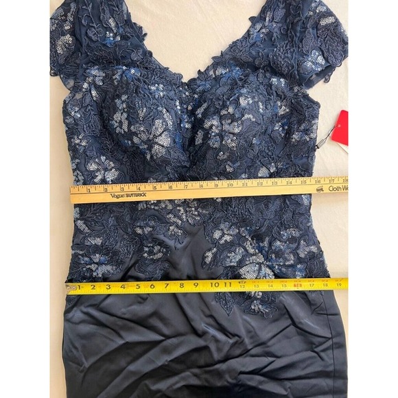 JJs House Womens Party Dress Navy Sequin Lace Knee Length Cap Sleeve 10 New - Picture 6 of 14